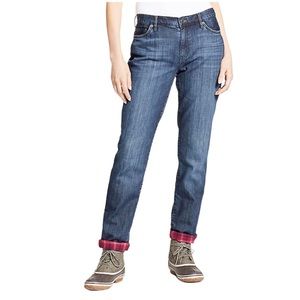 Eddie Bauer Women Flannel Lined Jeans Sz 8